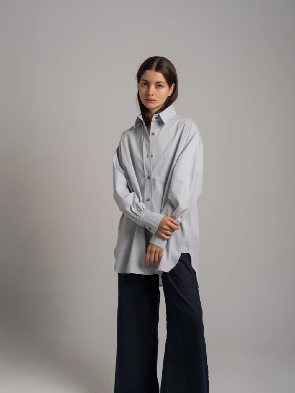 SLOAN The Boyfriend Shirt Blue Button Down S
